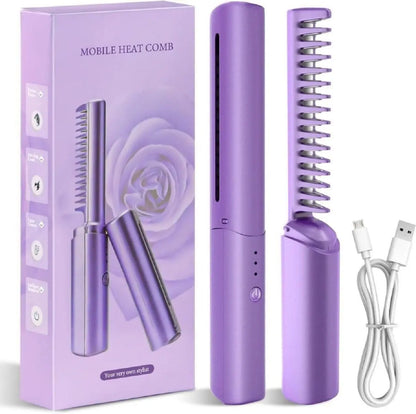 2 in 1 Wireless Hair Straightener & Comb zavtyu-cr