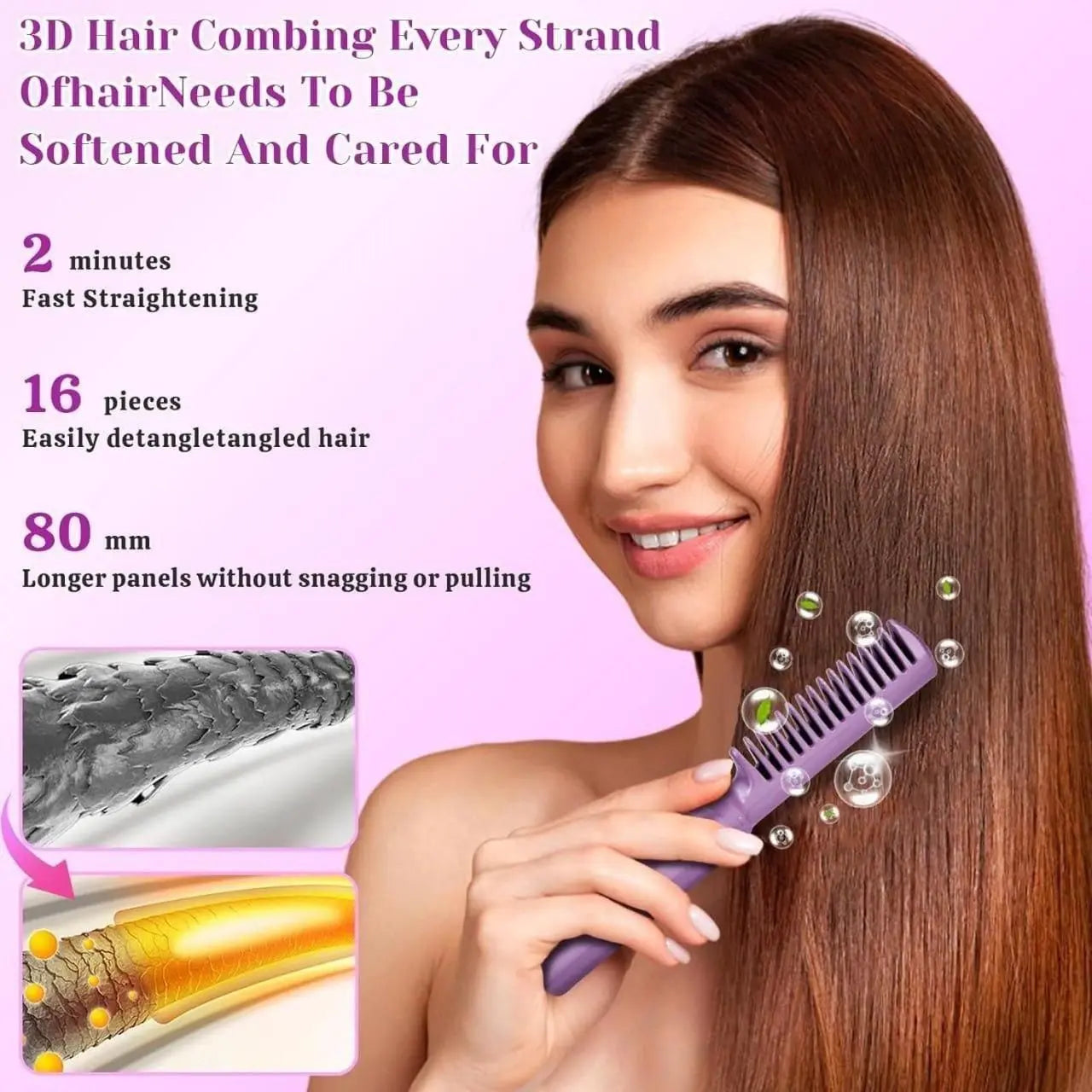 2 in 1 Wireless Hair Straightener & Comb zavtyu-cr