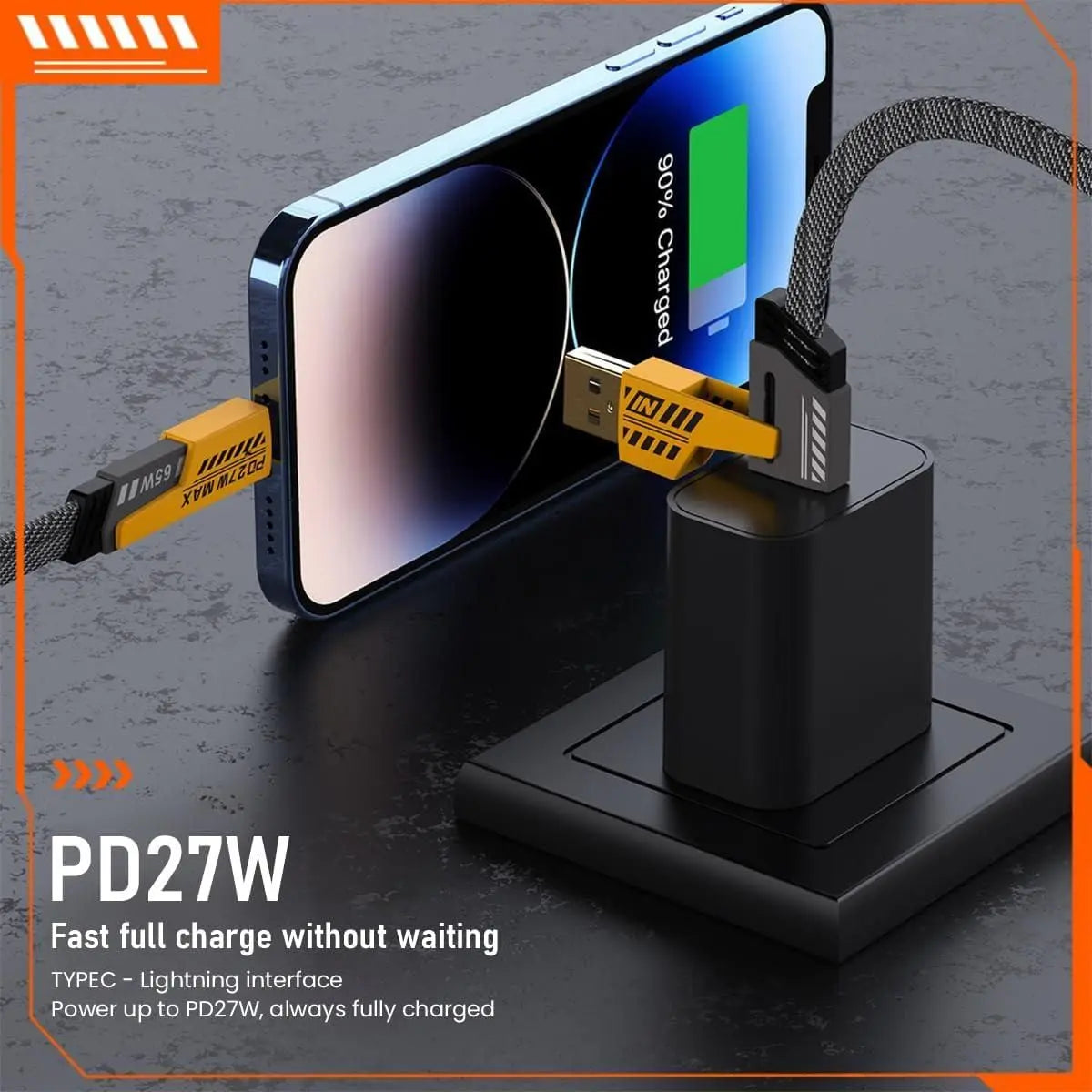 USB-C & Lightning 4-in-1 Multi Charging Cable – Fast & Versatile! ⚡🔌 zavtyu-cr